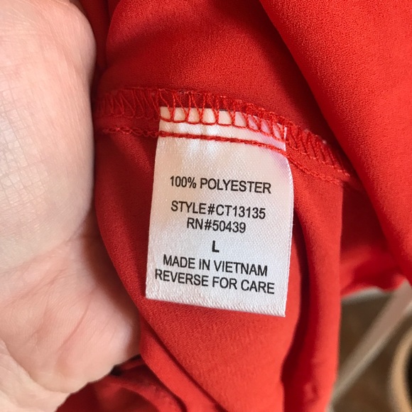 π Lumiere | orange blouse button down size L - Picture 7 of 7